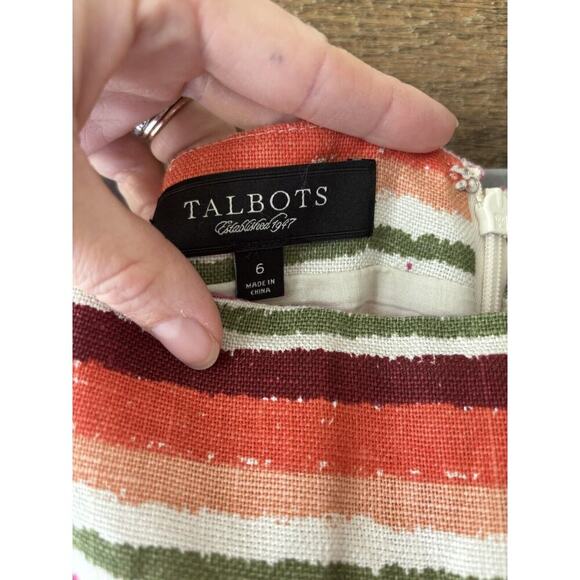 Talbots Skirt Women 6 Linen Modern Career Pencil Skirt - Picture 3 of 8